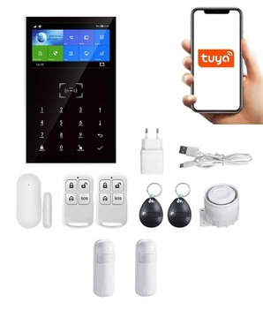 ALARM BEZPRZEWODOWY LCD 4.3' GSM WiFi TUYA 2xPIR