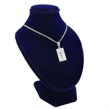 Серебряный медальон пр.925 Христос на Кресте +ГРАВИРОВКА