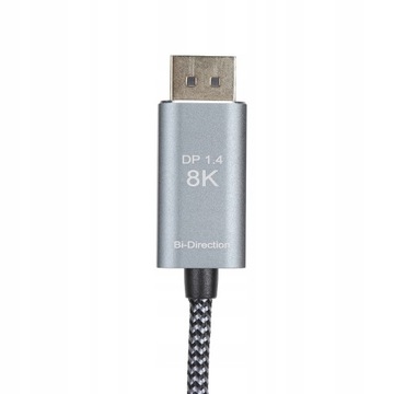 WYTRZYMAŁY KABEL USB C DO DISPLAYPORT 2M