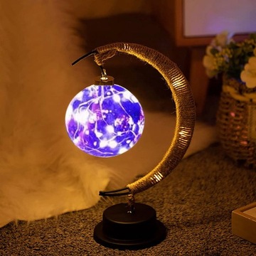 księżycowa lampka nocna z lampką stojącą