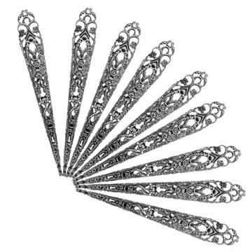 10 SZTUK PIERŚCIONKÓW NA PAZNOKCIE, STAROŻYTNE PIERŚCIONKI NA PAZNOKCIE, METALOWE PALCE CLA