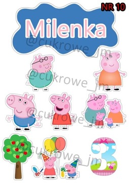 WYDRUK CUKROWY ŚWINKA PEPPA na tort DUŻY WYBÓR