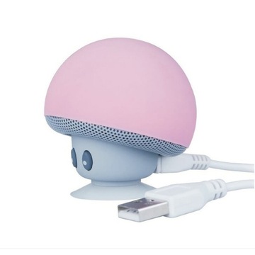 BT648 Różowy grzyb Design Mini głośnik Bluetooth i lampa LED