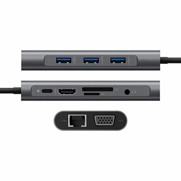 АДАПТЕР-ХАБ 10в1 USB-C HDMI 4K для MacBook VGA SD