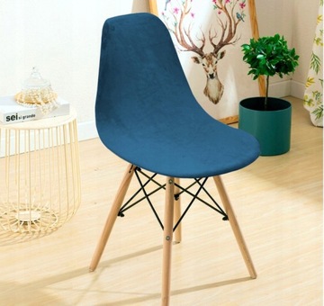 НАБОР ИЗ 4-Х ЧЕХЛОВ ДЛЯ СКАНДИНАВСКОГО СТУЛА, БИРЮЗОВЫЙ ВЕЛЮР