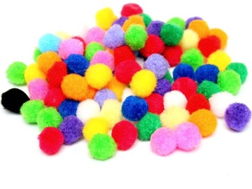 POMPONY puszyste 2,5 cm 50 SZTUK Mix2 kolor