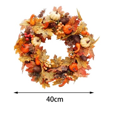 Autumn Pumpkin Wreath Artificial, Decoration,