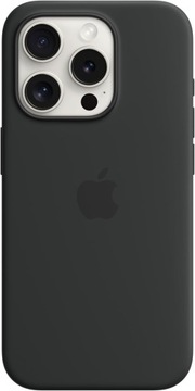 Apple iPhone 15 PRO SILICONE Case with MagSafe - CZARNE
