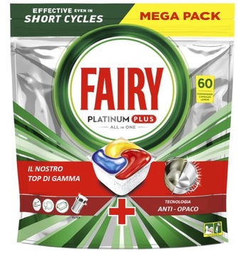 Fairy Platinum Plus ALL in ONE RED Kapsułki do zmywarki lemon cytryna 60szt