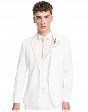 Asos Design blt biała MARYNARKA fit ELEGANCKA jednorzędowa skinny S NH2