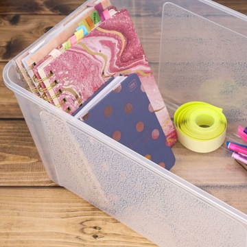 Контейнер пластиковый с крышкой, органайзер, большой, 17л, прозрачная коробка