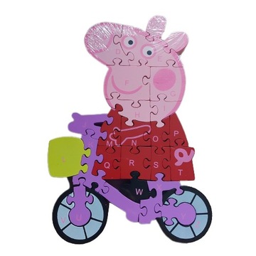 Puzzle Drewniane Układanka 3D Świnka Peppa