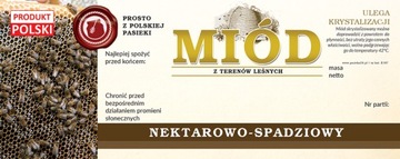 Etykiety na Miód Nektarowo-Spadziowy (100szt) E167