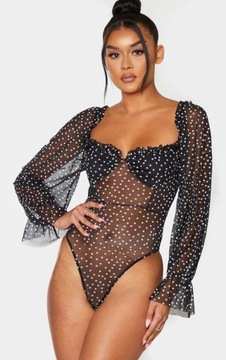 PRETTYLITTLETHING BODY CZARNE W GROSZKI 36 1EGF