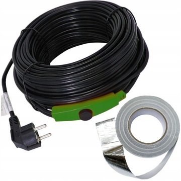 KABEL GRZEWCZY z TERMOSTATEM przewód grzejny TAŚMA GRATIS 230V | 32W | 2M