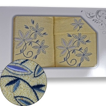 НАБОР ПОЛОТЕНЦИЙ ИЗ 3 ШТ. С ВЫШИВКОЙ ПОДАРОЧНЫЙ ХЛОПОК