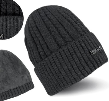 CZAPKA ZIMOWA MĘSKA CIEPŁA DWUWARSTWOWA na FUTERKU gruba OCIEPLANA klasyk