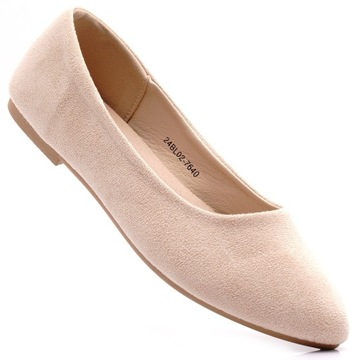 BALERINY KLASYCZNE BUTY DAMSKIE WKŁ. SKÓRA 7640 37