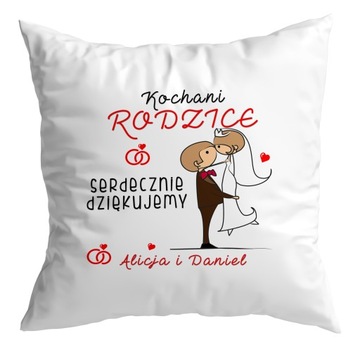 2 x PODUSZKA ŚLUB PODZIĘKOWANIA PREZENT TWOJE IMIĘ