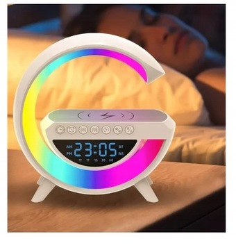 Светодиодная лампа Зарядное устройство QI RGB-динамик РАДИО ЧАСЫ
