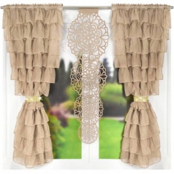 Firany falbany i panel beż 300x160