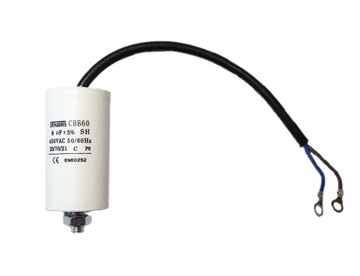 Kondensator rozruchowy silnika 6uF 450V kabel SR