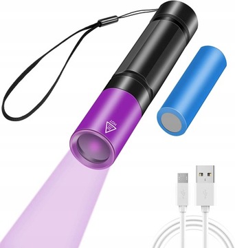 Latarka UV 365nm 5W USB do ładowania