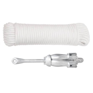 Якорь складной с веревкой, серебро, 2,5 кг, ковкий чугун