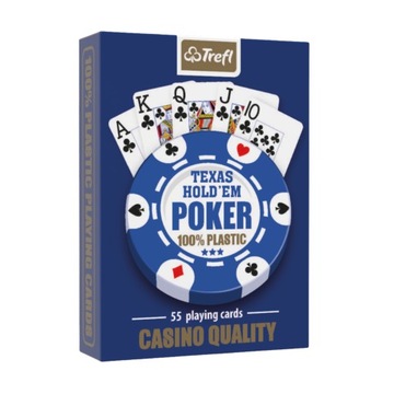 TREFL 44159 Karty do gry Plastik Poker (nowa edycja)