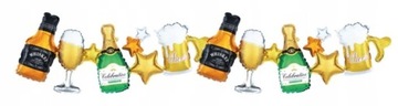Girlanda balony szampan whisky urodziny 206 cm