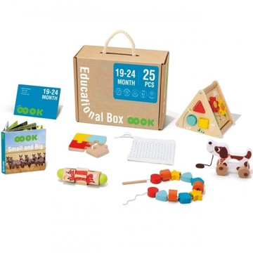 Edukacyjne Pudełko Montessori Puzzle Ciągacz Nawlekanka 6w1 od 19 miesiąca