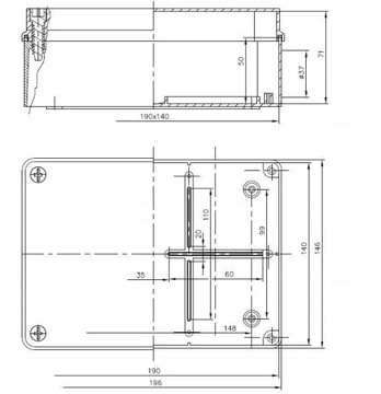 КОРОБКА ГЕРМЕТИЧНАЯ ПОВЕРХНОСТНАЯ 190x140x70 PAWBOL S-BOX 416 IP65