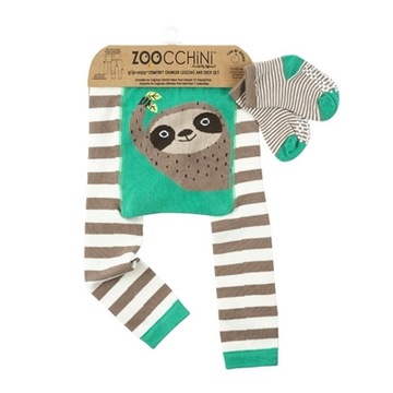 Zoocchini Legginsy i Skarpetki Leniwiec 6-12m.