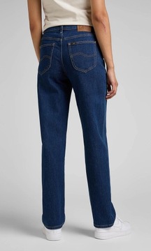 Lee JANE REGULAR STRAIGHT Dark Hydro MOM JEANS GRANATOWY DżINS W28 L31