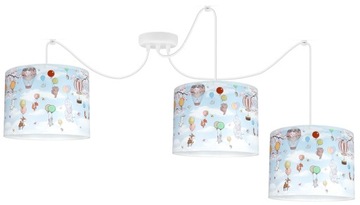 Lampa sufitowa wisząca do pokoju dziecka SŁONIK BŁĘKITNY żyrandol lampy led