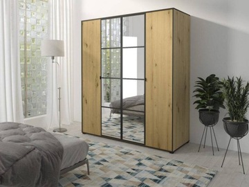 Szafa otwierana 180 OPAL dąb artisan z lustrem