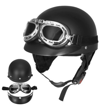 KASK MOTOCYKLOWY ORZESZEK SKÓRA HEŁM RETRO +