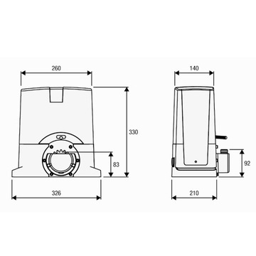 Комплект Beninca KBULL424SW.PM 24В для откатных ворот весом 400 кг.