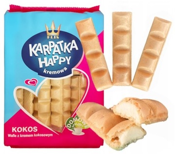 KARPATKA Happy KOKOS Wafle z Nadzieniem Kokosowa FLIS 500g