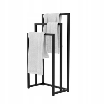 STOJAK NA RĘCZNIKI ŁAZIENKOWE CZARNY LOFT WIESZAK