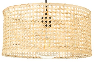 Lampa wisząca BOHO czarna rattanowa plecionka 40cm