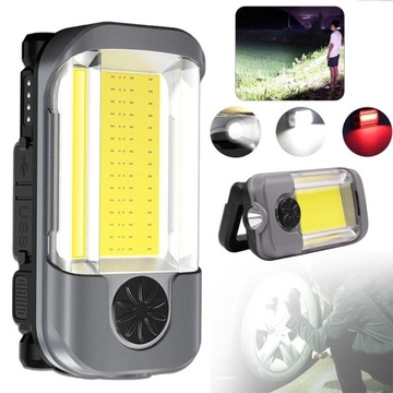 COB LED LATARKA, LAMPA ROBOCZA, LAMPA WARSZTATOWA, ZASILANA BATERIAMI