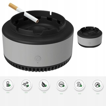 БЕЗДЫМНАЯ ПЕПЕЛЬНИЦА С ОЧИСТИТЕЛЕМ ВОЗДУХА ИНТЕЛЛЕКТУАЛЬНЫЙ ФИЛЬТР 2 В 1