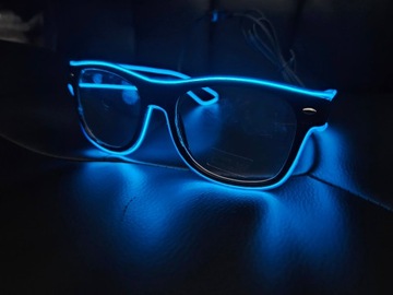 СВЕТОДИОДНЫЕ ОЧКИ, НА БАТАРЕЯХ, ПРОЗРАЧНЫЕ ЛИНЗЫ, СМЕШАНИЕ ЦВЕТОВ E1851EMAJ