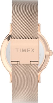 Zegarek damski złoty na bransoletce Timex kwiaty