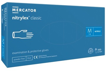 RĘKAWICE rękawiczki NITRYLOWE BEZPUDROWE blue classic M