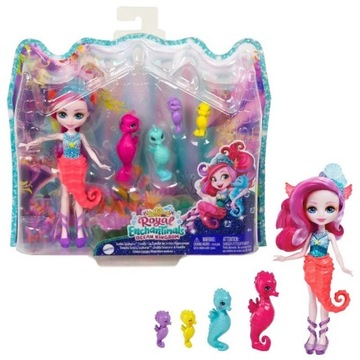 Enchantimals ZESTAW Rodzina Koniki morskie Sedda Sea Horse Lalka + FIGURKI