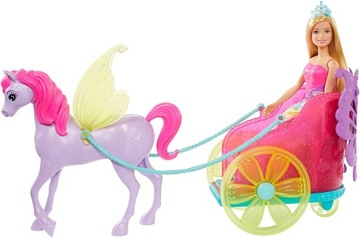 BARBIE KSIEZNICZKA RYDWAN PEGAZ KON POWOZ GJK53