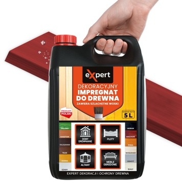 IMPREGNAT farba do drewna z WOSKAMI 5l MAHOŃ