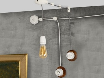 КАБЕЛЬНЫЙ ДЕРЖАТЕЛЬ РЕТРО LOFT БЕЛЫЙ ПЛАСТИК 2UP01W